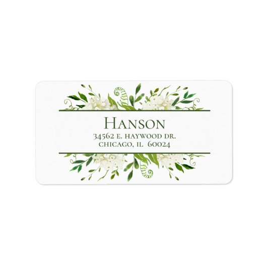 90. Geburtstagsweiße Hydrangeas-Rücksendeadresse Adressaufkleber (Vorne)