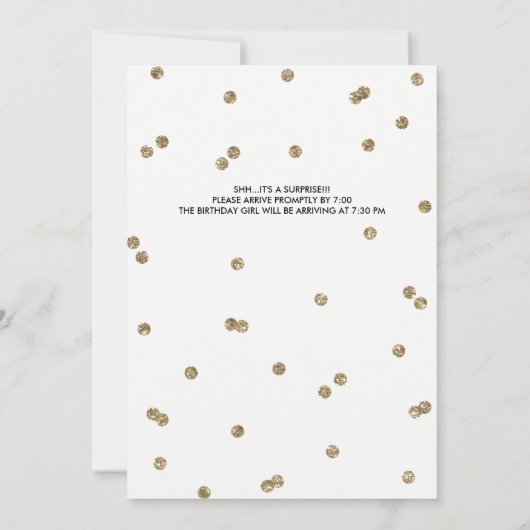 90. Glitzer Confetti Überraschung Party Einladung (Rückseite)