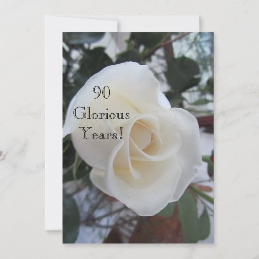 90 GloriousYears!-Birthday Celebration/White Rose Einladung (Vorderseite)