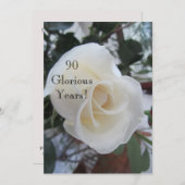 90 GloriousYears!-Birthday Celebration/White Rose Einladung (Vorne/Hinten)