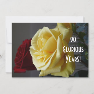 90 GloriousYears! - Geburtstag/gelbe Rose (mit Einladung