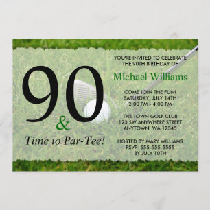 90. Golf Birthday Party Einladungen