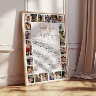 90 Gründe, warum wir dich lieben Foto-Collage-Gesc Poster