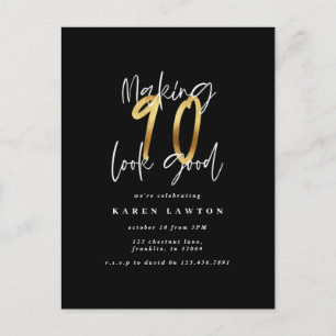 90 gut aussehen lassen moderne goldene und schwarz postkarte
