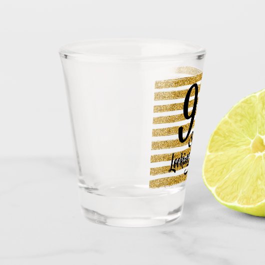 90 Gutes Gold Imitate Glitzer Stripe Custom Schnapsglas (Links)