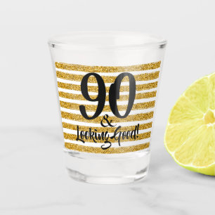 90 Gutes Gold Imitate Glitzer Stripe Custom Schnapsglas
