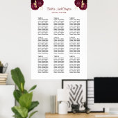 90 Hochzeitskarte für Burgund und Gold Poster (Heimbüro)