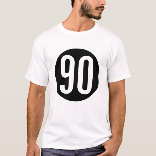 90 in einem Kreis-T - Shirt (Vorderseite)