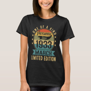 90 Jahre alt 90. Geburtstag Vintager Retro-März 19 T-Shirt