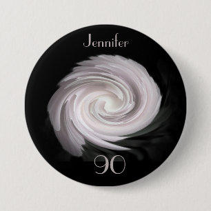 90 Jahre alt, hellrosa Rose Knopf Button