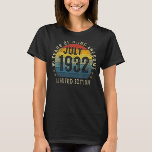 90 Jahre alt Juli 1932 90. T-Shirt