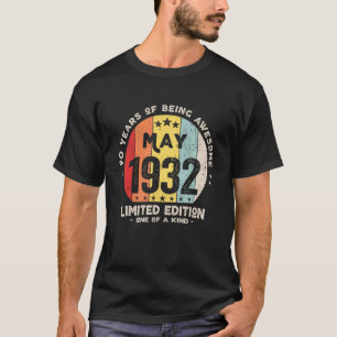 90 Jahre alt Mai 1932 90. Geburtstag T-Shirt