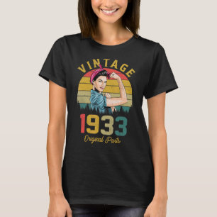90 Jahre alt Vintag 1933 90. Geburtstag für Frauen T-Shirt
