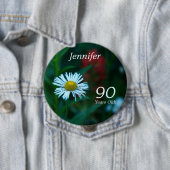 90 Jahre alt, weiß dunkel Wildblume Button Button (Beispiel)