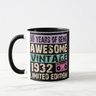 90 Jahre alte Geschenke Vintag 1932 Limited Editio Tasse