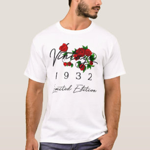 90 Jahre alte Geschenke Vintag 1932 Männer Frauen T-Shirt