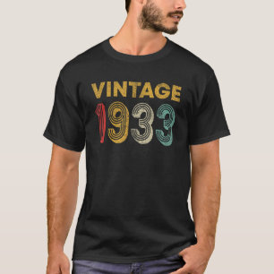 90 Jahre alter Retro Vintag 1933 90. Geburtstag T-Shirt