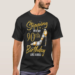 90 Jahre alter Schritt in meinen 90. Geburtstag wi T-Shirt