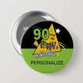 90 Jahre altes Party | 90. Geburtstag Button (Vorne & Hinten)