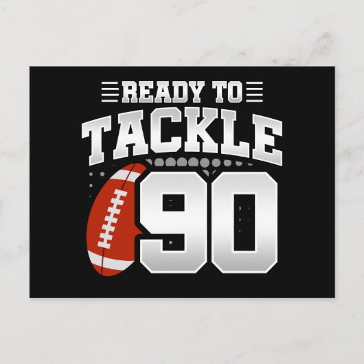 90 Jahre altes Tackle Football Party 90. Geburtsta Postkarte (Vorderseite)