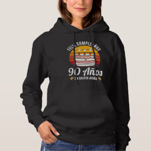 90 Jahre Geburtstag In Christus Jesus Spanisch Hoodie