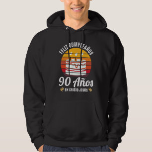 90 Jahre Geburtstag In Christus Jesus Spanisch Hoodie