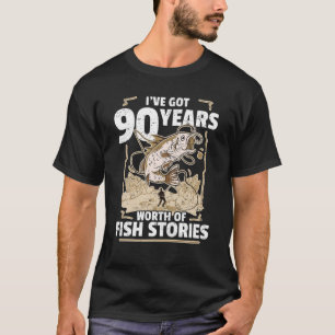 90 Jahre Geschichte von Fischen - 90. Geburtstag T-Shirt