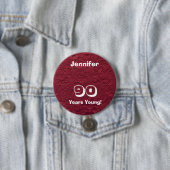 90 Jahre Junge 90. Geburtstag Red Dolls Button Pin (Beispiel)