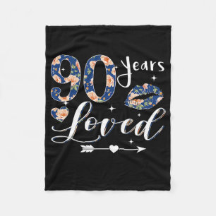 90 Jahre Liebe Blume Mama Muttertag 1932 90. Fleecedecke