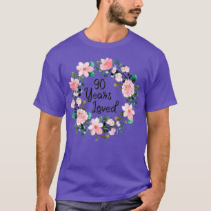 90 Jahre Liebe Männer Frauen 90 Jahre alt Blumen T-Shirt