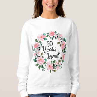 90 Jahre Liebe Männer Frauen 90 Jahre alt Blumenko Sweatshirt