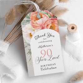 90 Jahre Liebe Weibchen Flora 90. Geburtstag Geschenkanhänger