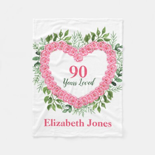 90 Jahre Loved 90. Geburtstag Blanket Fleecedecke (Vorderseite)