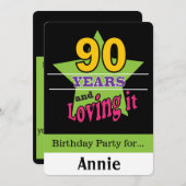 90 Jahre und lieben es Einladung (Vorne/Hinten)