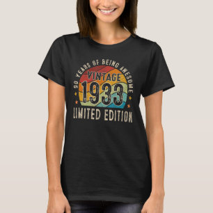 90 Jahre Vintag 1933 90. Geburtstag T-Shirt