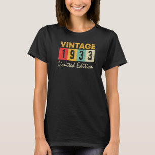 90 Jahre Vintag 1933 90. Geburtstag T-Shirt