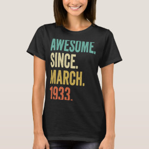 90 Jahre Vintager März 1933 90. Geburtstag T-Shirt