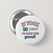 90. Jahrgeburtstagsentwürfe Button (Vorne & Hinten)