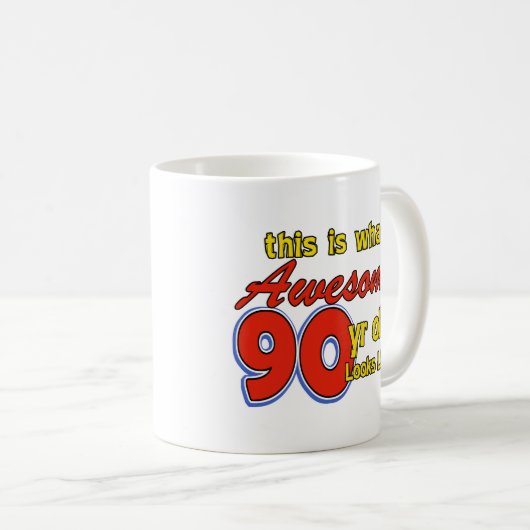 90 jährige Entwürfe Kaffeetasse (VorderseiteRechts)
