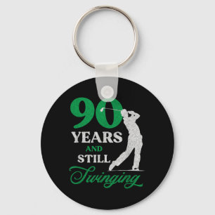 90-jähriger Golfer_ Golf-Zitat Golf 90. Geburtstag Schlüsselanhänger