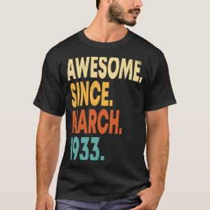 90-jähriger Vintage März 1933 90. Geburtstag Männe T-Shirt