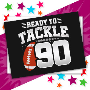 90-jähriges Tackle-Fußballparty 90. Geburtstag Postkarte