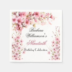 90. jedes Jahr Geburtstag bemalt Blumenmuster Serviette