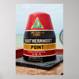 90 KM nach KUBA - KEY WEST FLORIDA Poster
