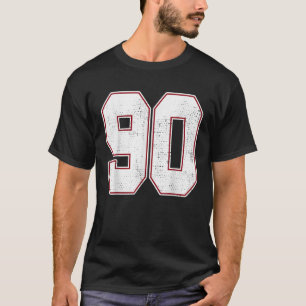 90 Kontur Nummer 90 Fan Varsity Sports Team Blue T-Shirt