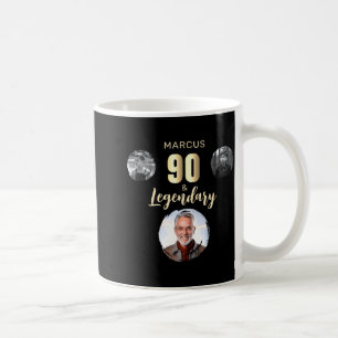 90 Legendär 3 Fotos Gold 90. Geburtstag  Kaffeetasse