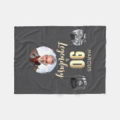 90 Legendary 3 Photos Gold 90th Birthday  Fleecedecke (Vorderseite (Horizontal))