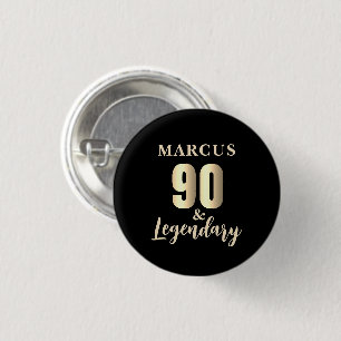 90 & Legendary Gold 90. Geburtstag Button