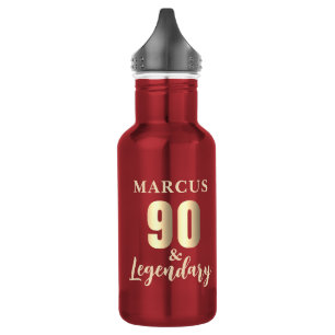 90 & Legendary Gold 90. Geburtstag Edelstahlflasche