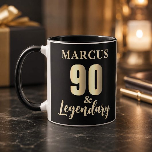 90 & Legendary Gold 90. Geburtstag Tasse